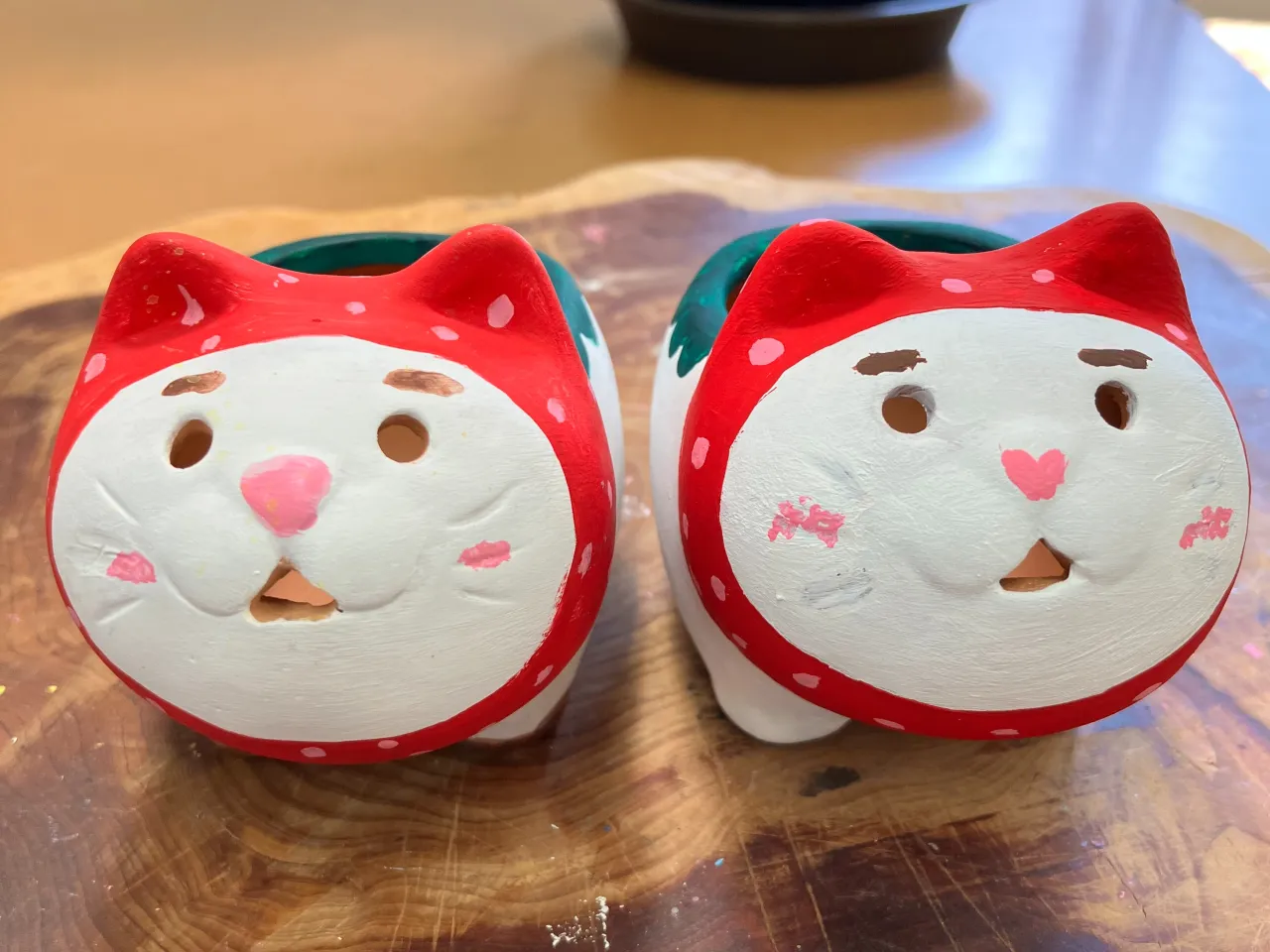 猫テラコッタ絵付け体験✨